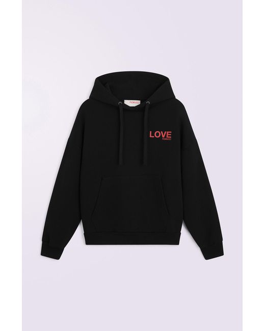 Fiorucci Black Kissing Angels Love Relaxed Hoodie