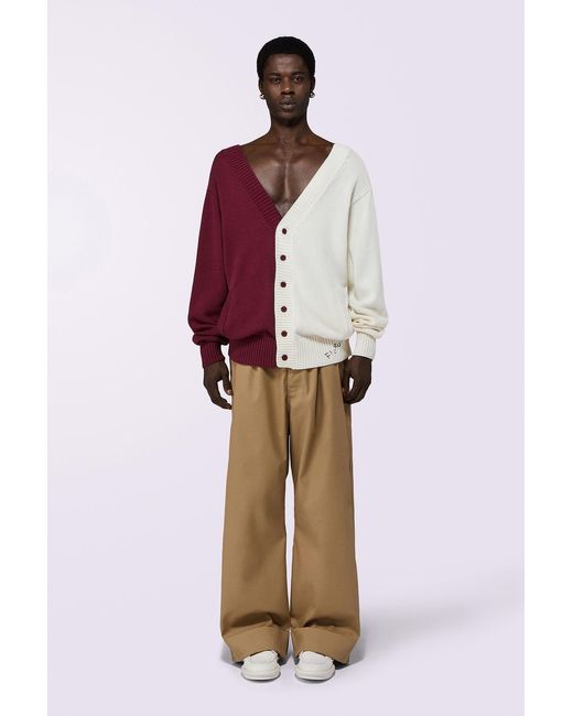 Fiorucci Red Open Back Knit Cardigan for men