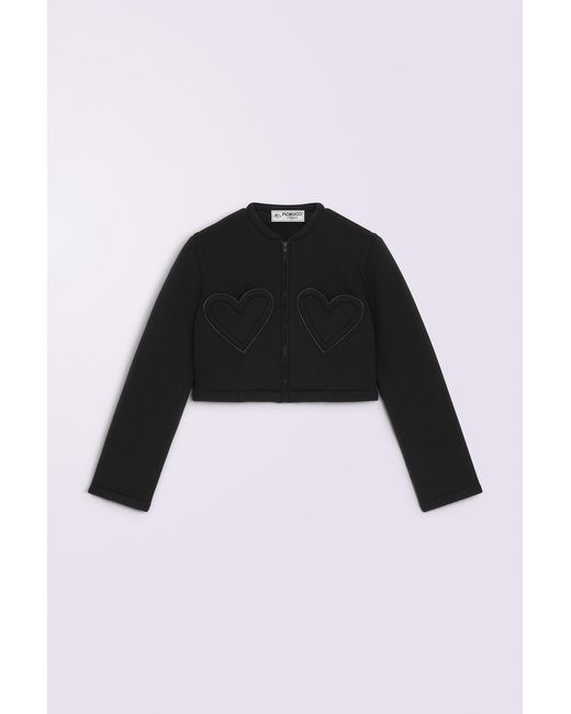 Fiorucci Black Neoprene Heart Jacket