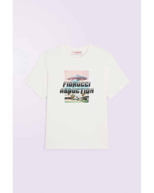 Fiorucci White Abduction Regular T-Shirt Cream