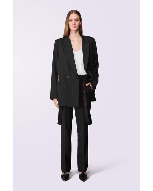 Fiorucci Black Embroidered Suspender Trousers