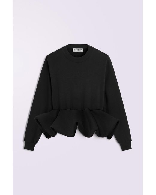 Fiorucci Black Peplum Sweatshirt