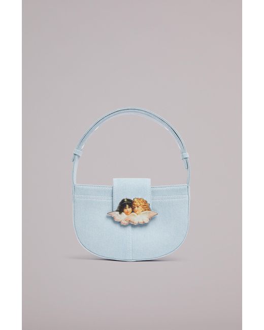 Fiorucci Blue Angels Clasp Shoulder Bag Light Vintage