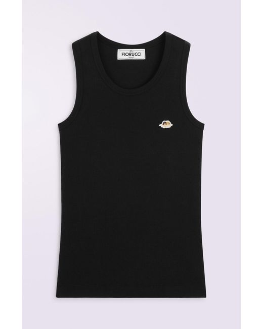 Fiorucci Black Angels Patch Tank Top