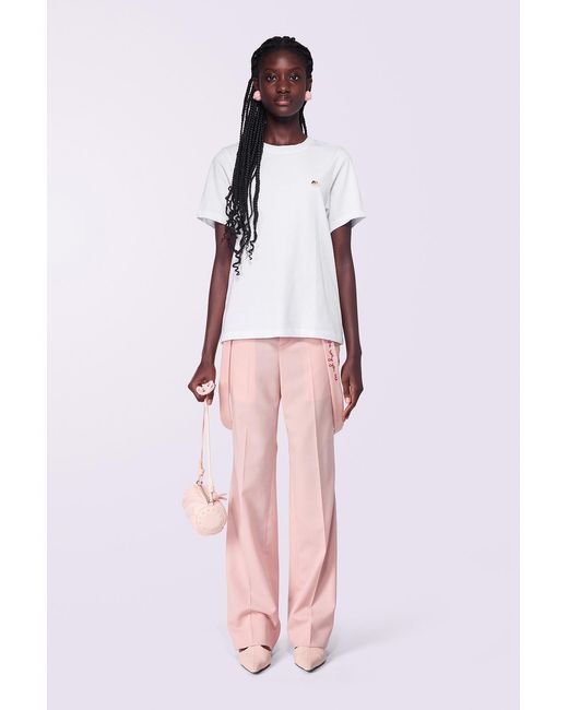 Fiorucci Pink Embroidered Suspender Trousers