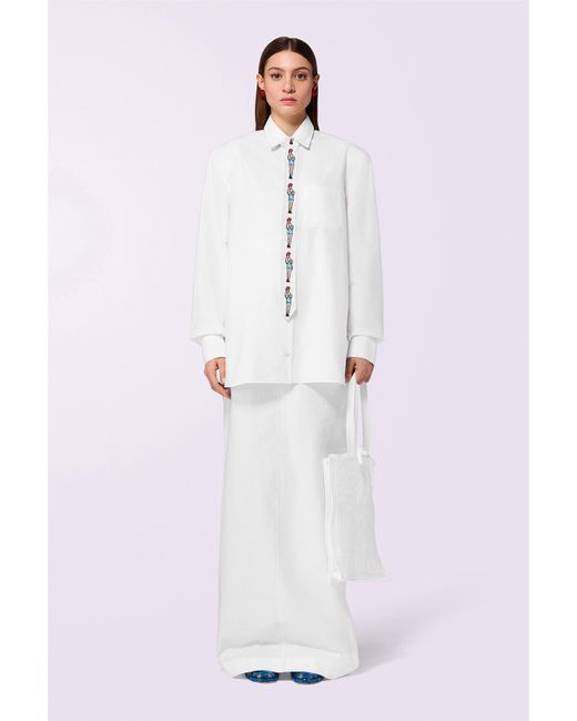 Fiorucci White Embroidered Padded Shirt