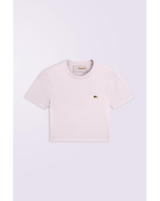 Fiorucci White Angels Patch Cropped T-Shirt