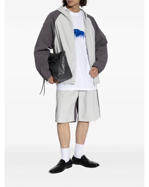 Balenciaga Gray Zip-up Hooded Jacket for men