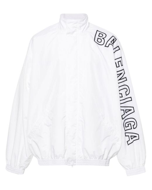 Balenciaga White Logo-Embroidered Jacket for men