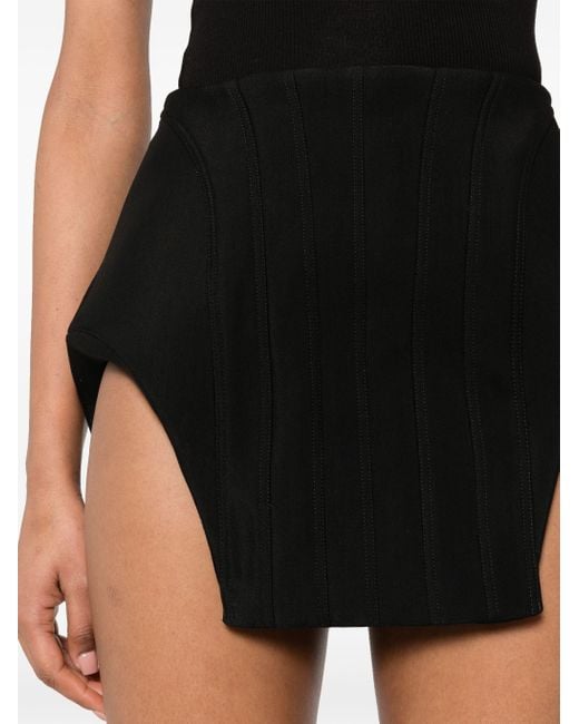 Mugler Black Corset-inspired Mini Skirt