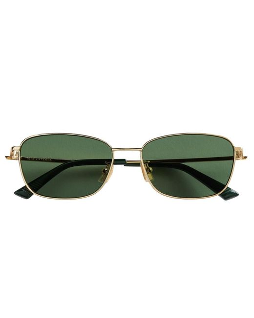 Bottega Veneta Green Split Rectangular Sunglasses