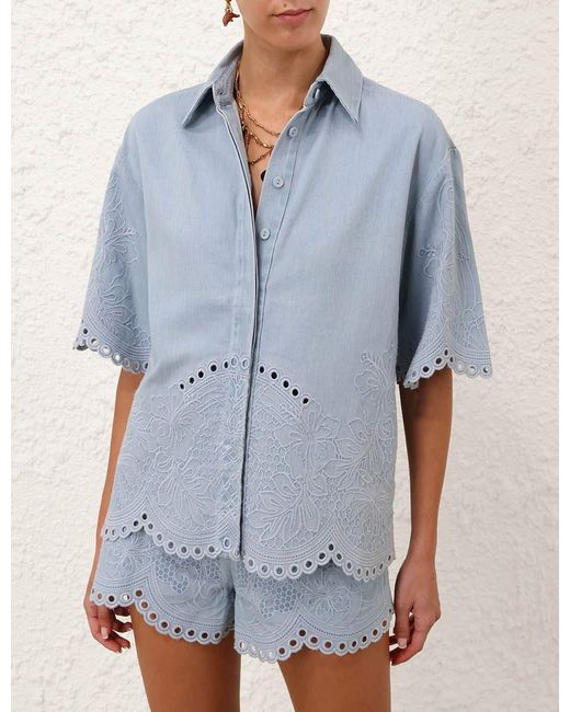 Zimmermann Blue Daylight Denim Shirt