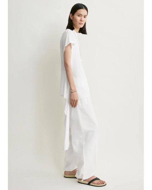 Totême Drawstring Cotton Trousers White