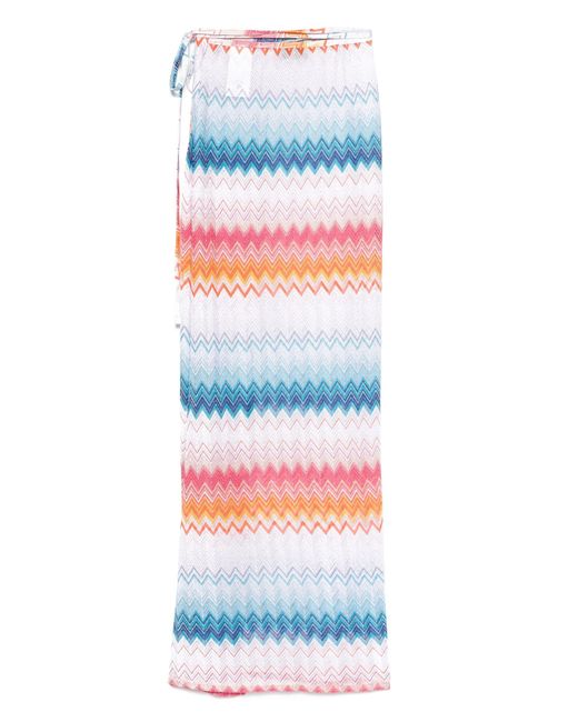 Missoni White Zigzag-woven Wrap Maxi Skirt
