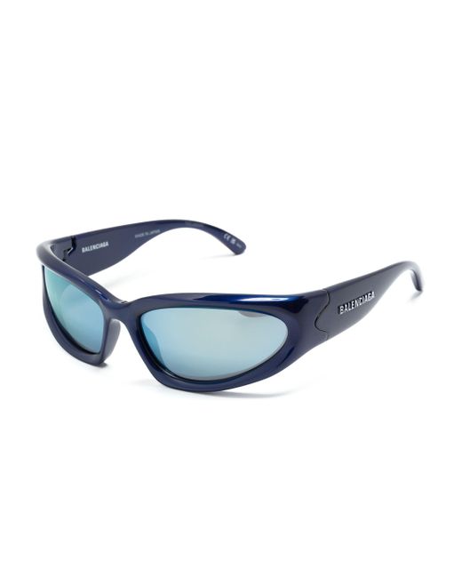 Balenciaga Blue Swift Oval-frame Sunglasses
