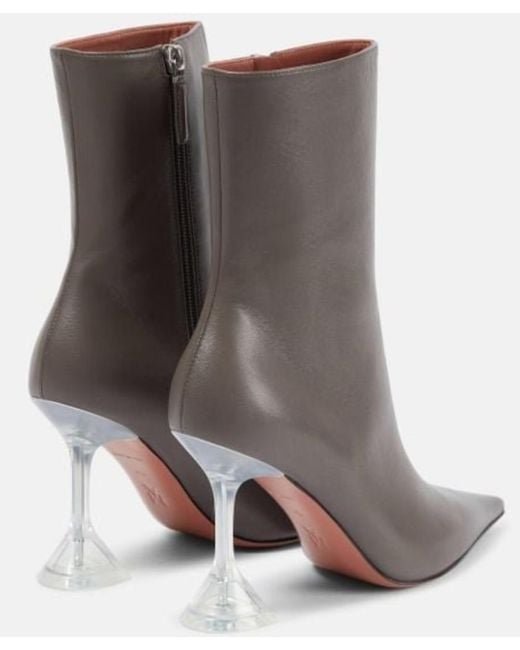 AMINA MUADDI Gray Giorgia 95mm Leather Boots