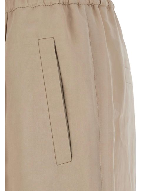 Brunello Cucinelli Natural Elasticated Palazzo Pants