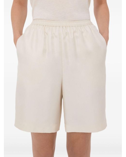 Loulou de Saison White Zinia Lds Silk Twill Bermuda