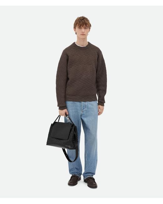 Bottega Veneta Black Andiamo Messenger for men