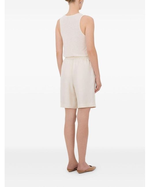 Loulou de Saison White Zinia Lds Silk Twill Bermuda