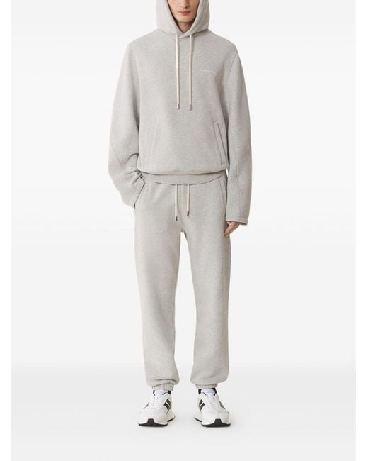 Lanvin Gray Embroidered-logo Trousers for men