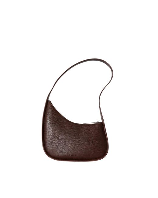 The Row Brown Half Moon Bag In Leather
