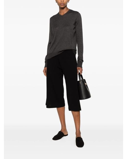 The Row Gray Ondre V-neck Long-sleeve Sweater
