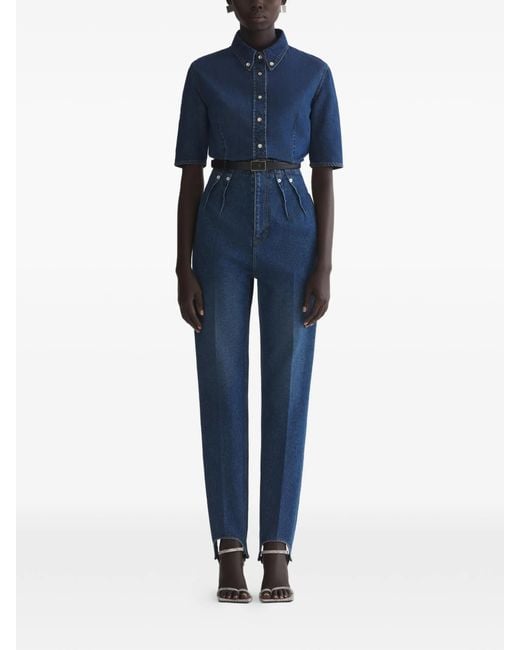 Mugler Blue Pleated Trousers