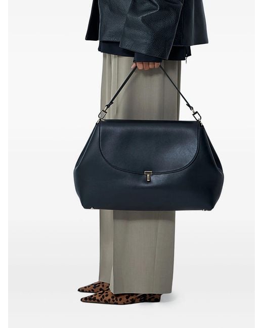 Totême Blue T-lock Leather Satchel