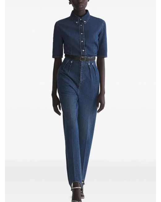 Mugler Blue Pleated Trousers