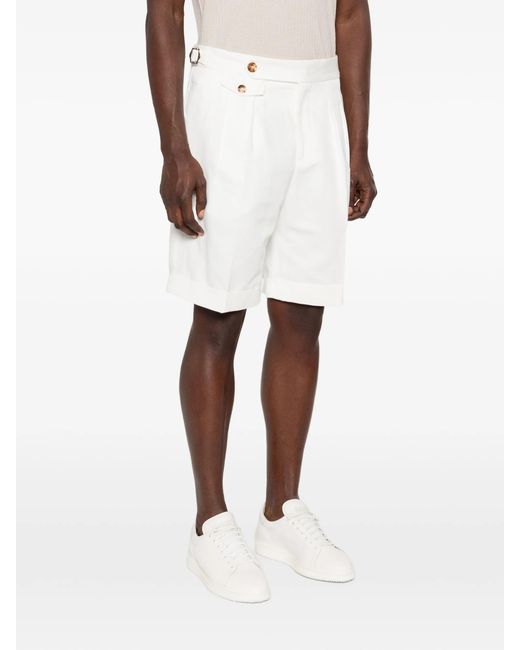 Brunello Cucinelli White Button-fastening Shorts for men