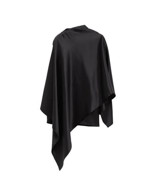 Bottega Veneta Black Asymmetric Draped Top