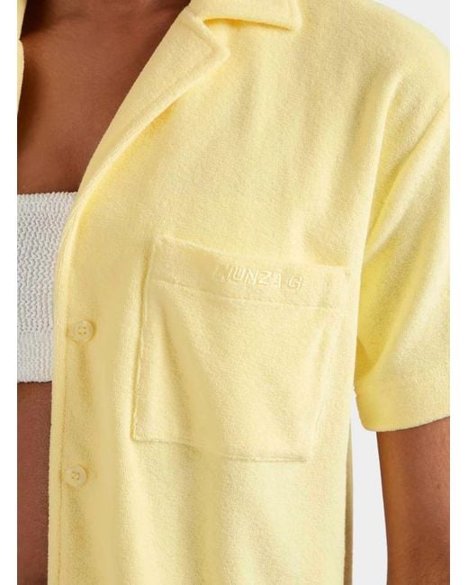 Hunza G Yellow Terry Towelling Cuban Shirt