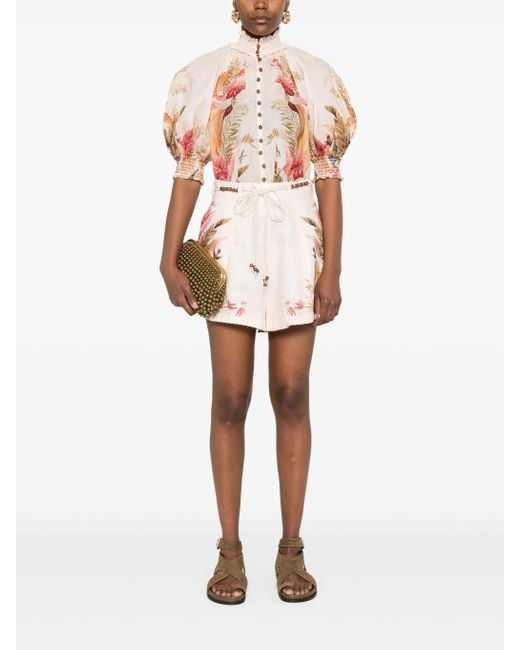 Zimmermann White Ascension Tuck Shorts