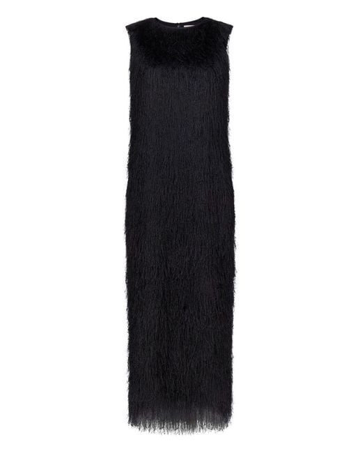 Loulou de Saison Black Tiwa Maxi Fringed Dress