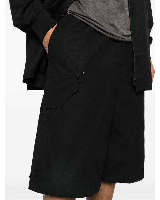Y-3 Black Workwear Cotton Bermuda Shorts for men