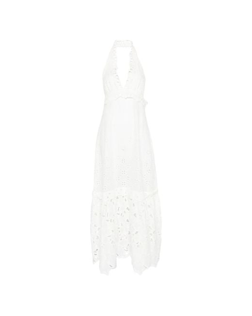 Ermanno Scervino White Lace Cotton Long Dress