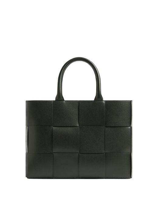 Bottega Veneta Black Tote Bag In Intreccio Leather With Adjustable And Detachable Strap for men