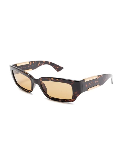 Bottega Veneta Natural Tortoiseshell Rectangle Sunglasses for men