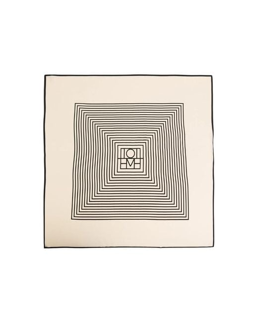 Totême Natural Centered Monogram Silk Scarf