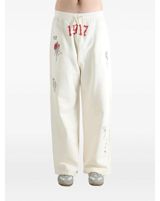 Balenciaga White Graphic-print Track Pants for men