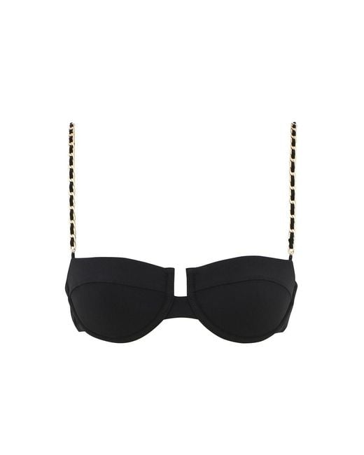 Zimmermann Black Roselight Chain Balconette Top