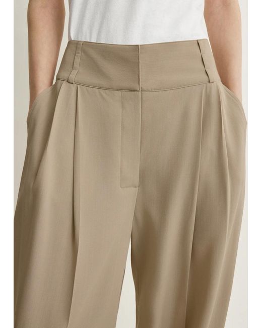 Totême Natural Draped Balloon Trousers Overcast Beige