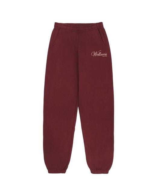 SPORTY&RICH Red Soho Sweatpant - Merlot/cream
