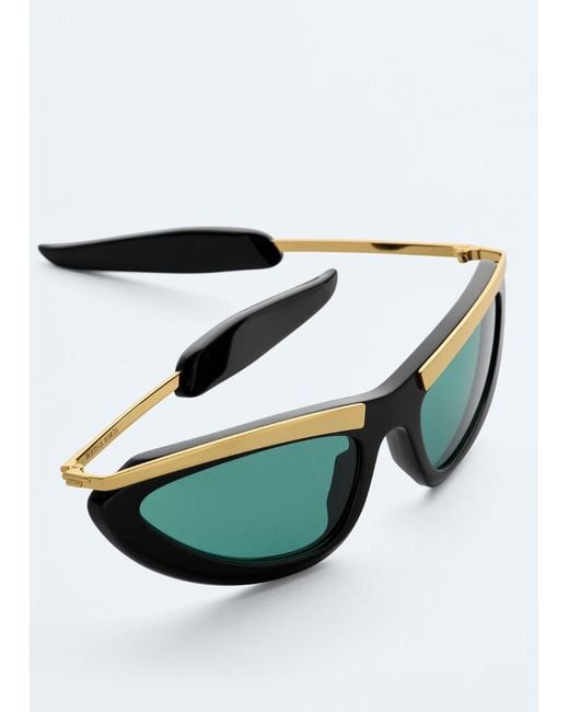 Bottega Veneta Green Prisma Cat Eye Sunglasses