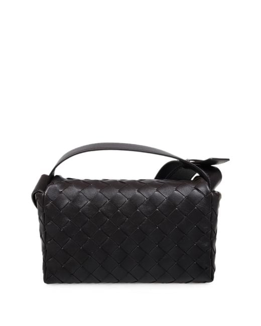 Bottega Veneta Black Mini Intrecciato Messenger Bag for men
