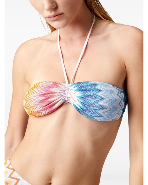 Missoni Blue Zigzag-knit Bikini Set