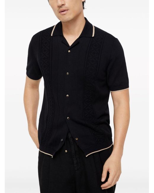 Brunello Cucinelli Black Polo Style Sweater for men