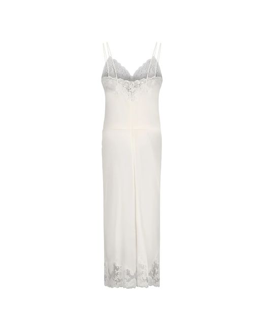 Ermanno Scervino White Lace-trim Gathered Dress