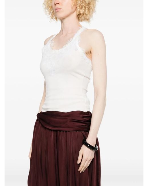 Ermanno Scervino White Lace-detail Top